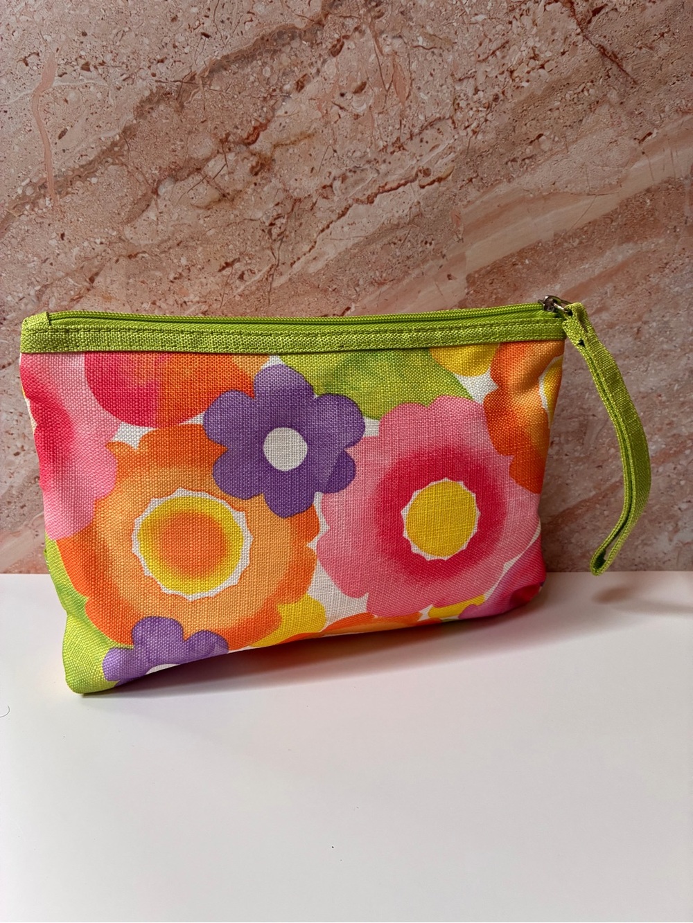 Clinique Floral Cosmetic Wristlet - Pink, Orange, Purple, Green